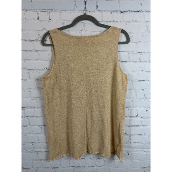 LILLY PULITZER natural beige golden cotton linen sleeveless knit tank top size M - Picture 8 of 8